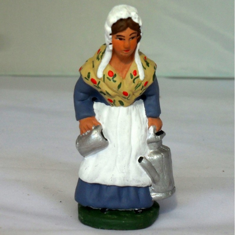Santons De Provence Arterra – Laitière 7 Cm, Argile, Décoré à La Main En Provence, Artisanat Français